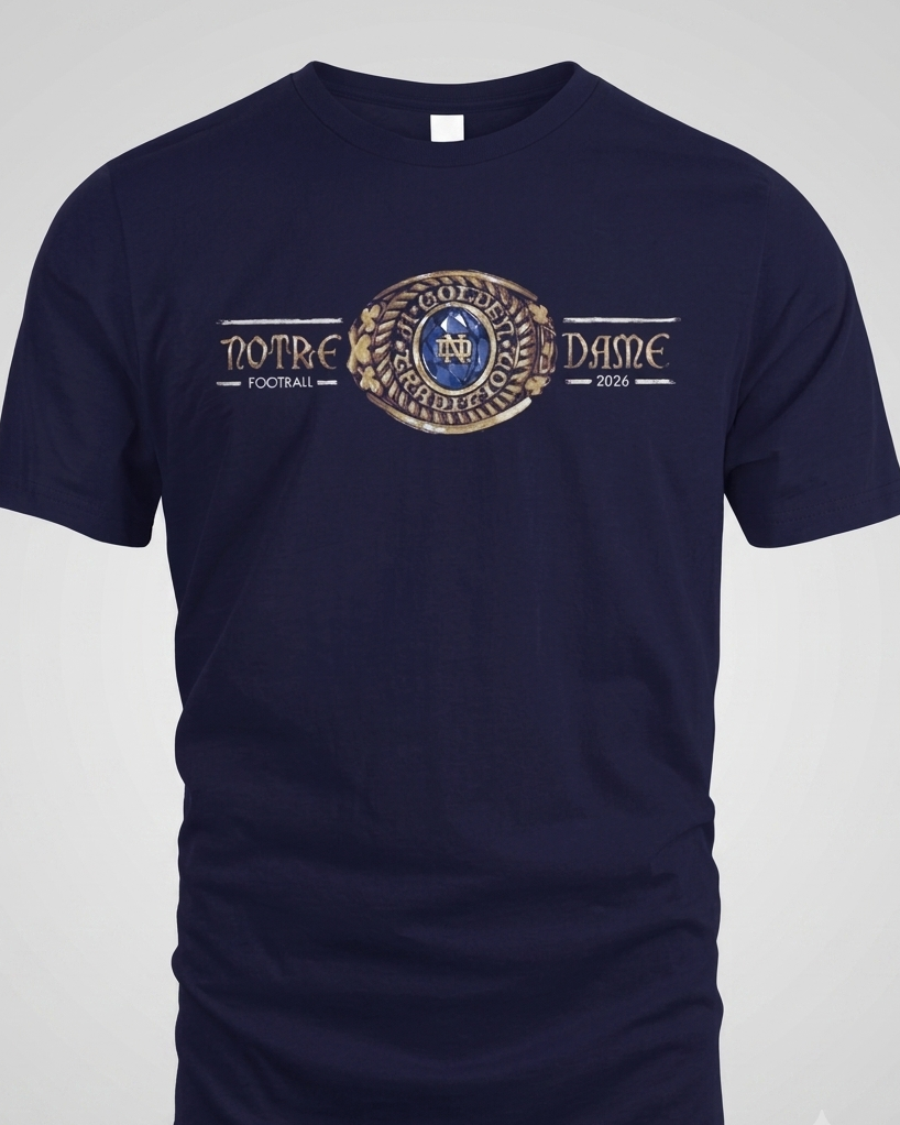 Notre Dame Shirt 2026 T-Shirt | Official Fighting Irish The Game Day Navy Tee