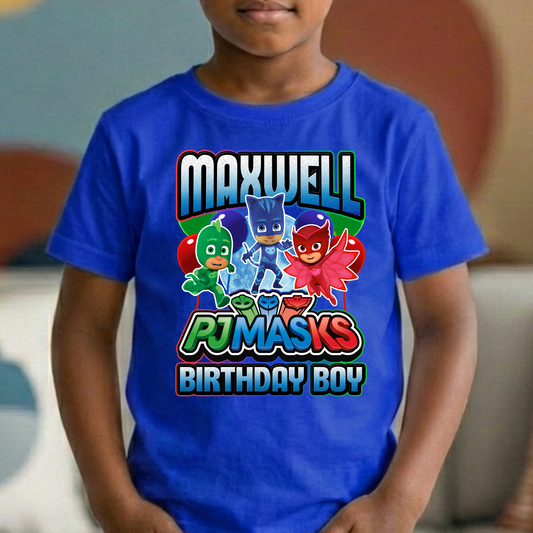 Customized PJ Mask Birthday Boy shirt, PJ Mask Matching Family Birthday Shirts