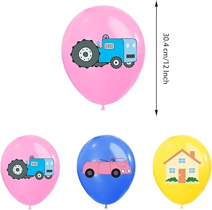 Pink Peppa Pig inspired Birthday Party Supplies,Birthday Banner Cake Toppers Balloons,Pink Pig Theme Party Decorations