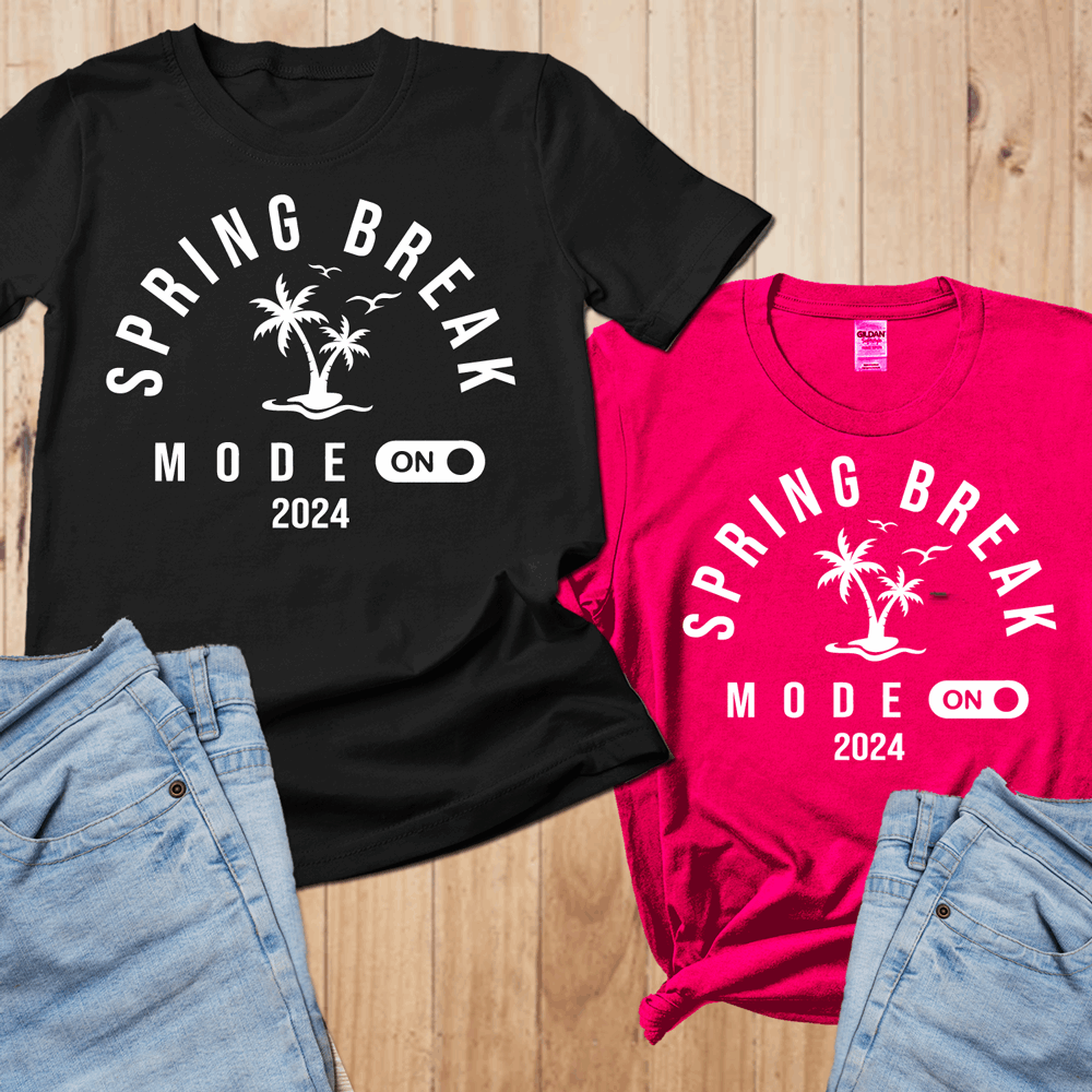Spring Break mode on matching shirts for spring break, 2024 spring break shirts, funny spring break shirt - Wilson Design Group