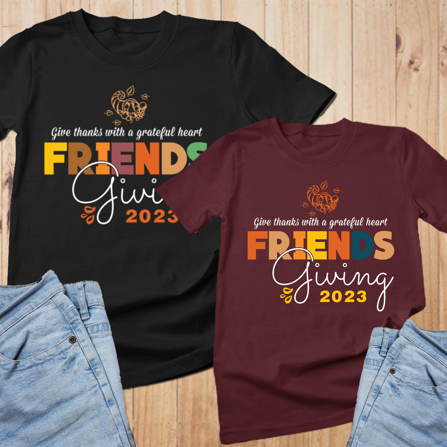 Friendsgiving Shirt, Friendsgiving 2023, Thankful Shirt, Thanksgiving Day Sweatshirt - Wilson Design Group