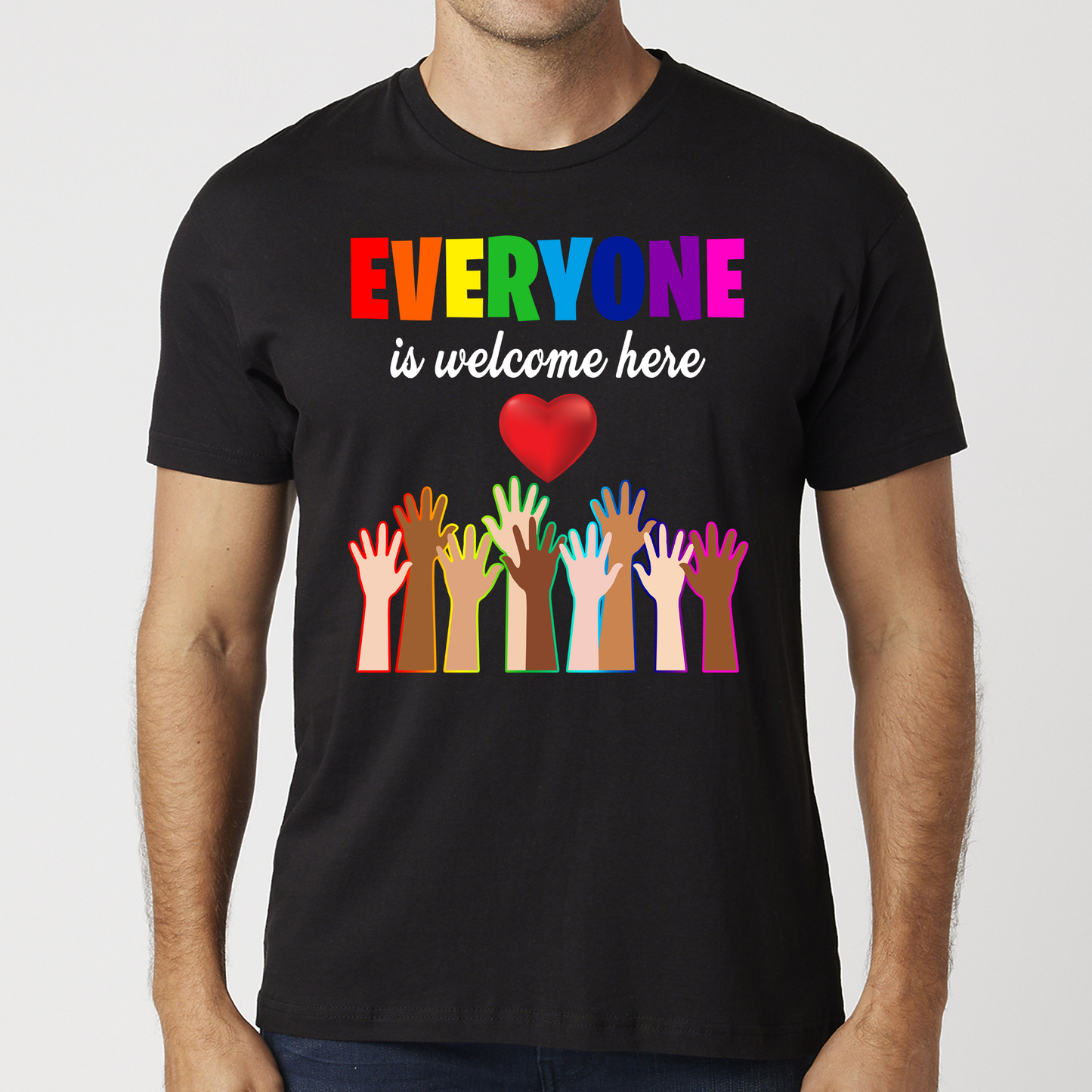 Everyone is welcome here Shirt, Sweatshirt, and Hoodie - Wilson Design Group