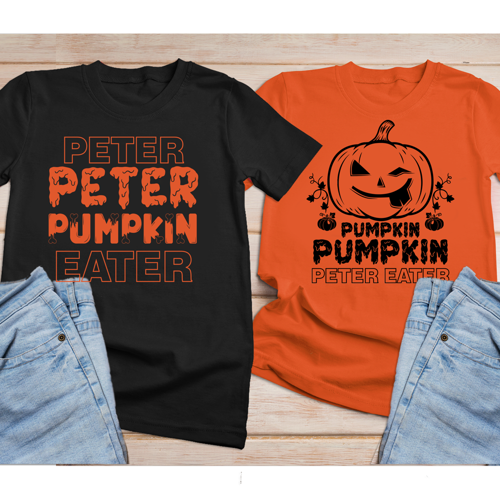 Peter Peter Pumpkin eater halloween couple shirt - Wilson Design Group