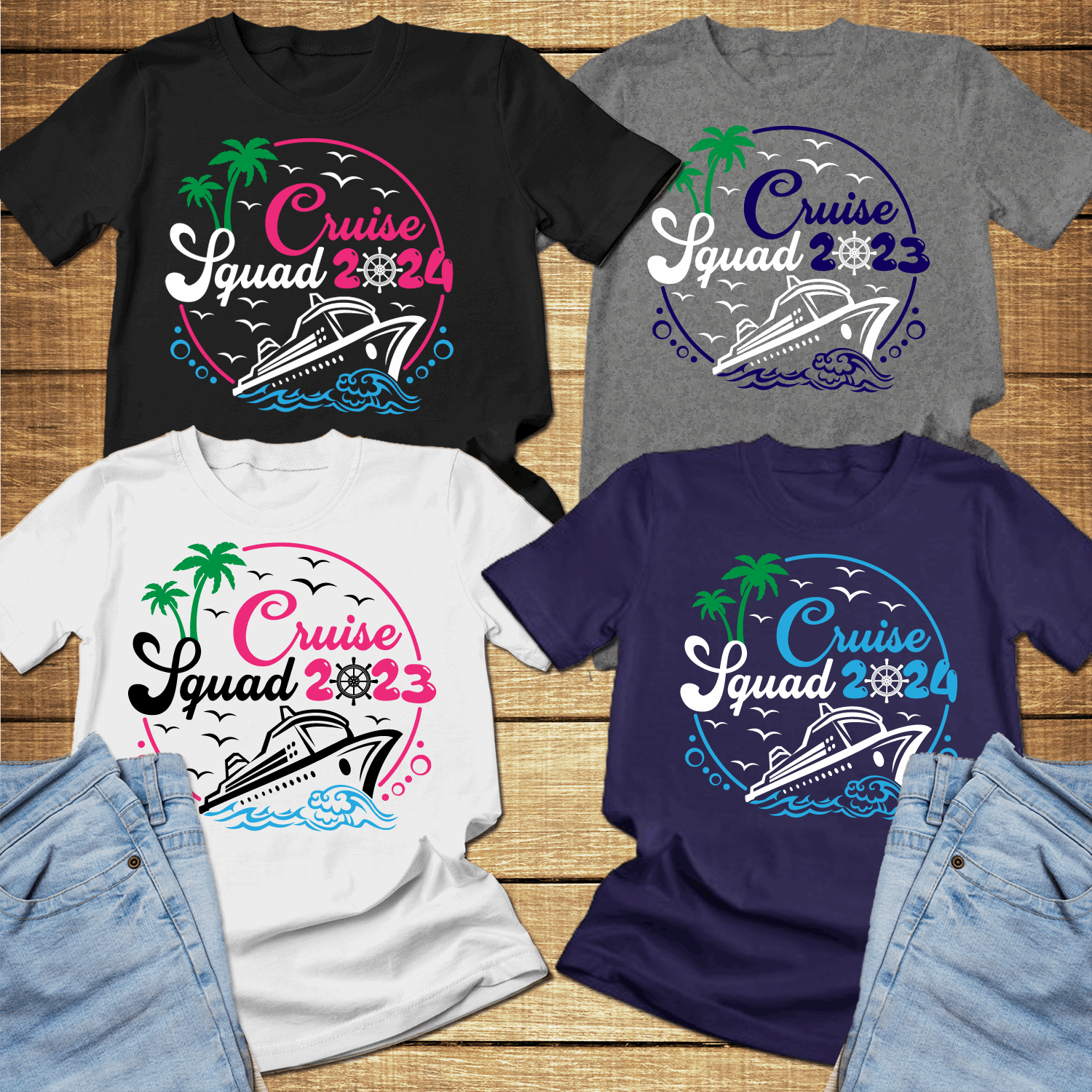 Cruise Squad t-shirts, matching cruise shirts, family cruise vacation shirts - Wilson Design Group