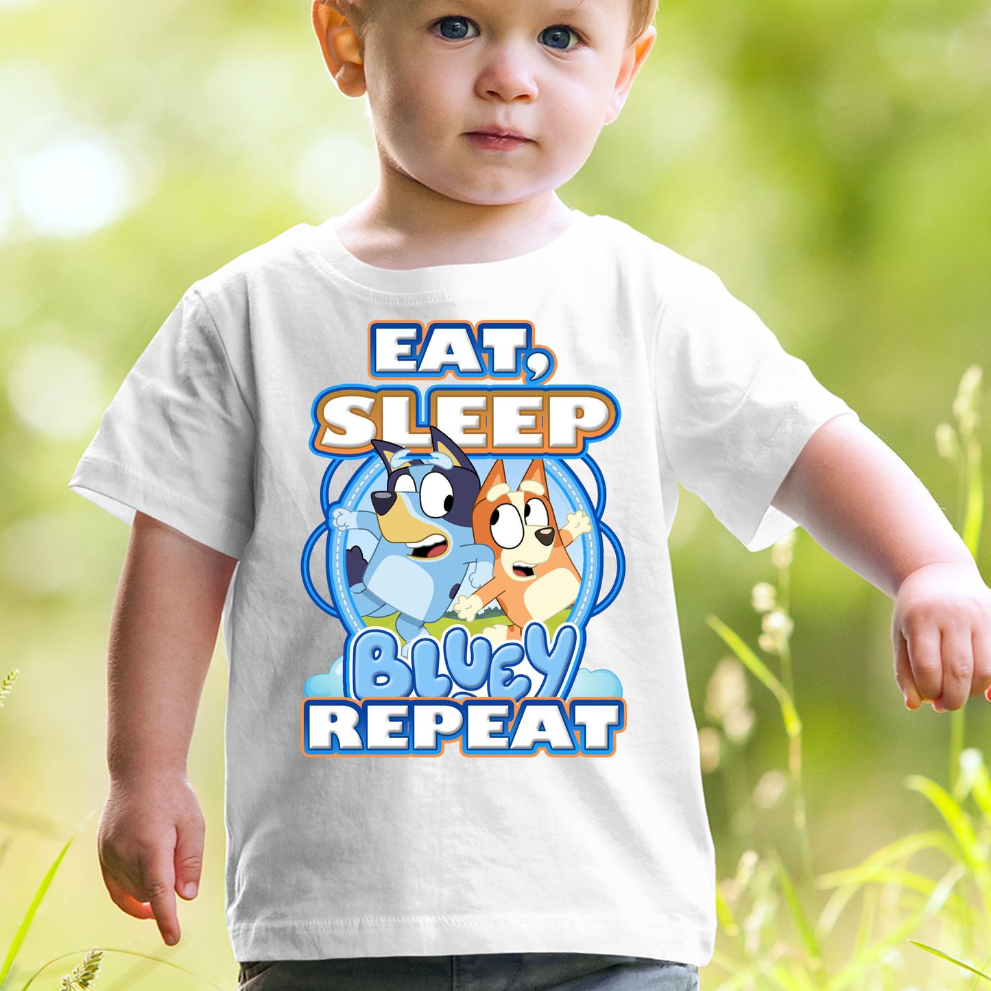 Eat, Sleep, Bluey, Repeat Bluey Shirt for boys - Wilson Design Group
