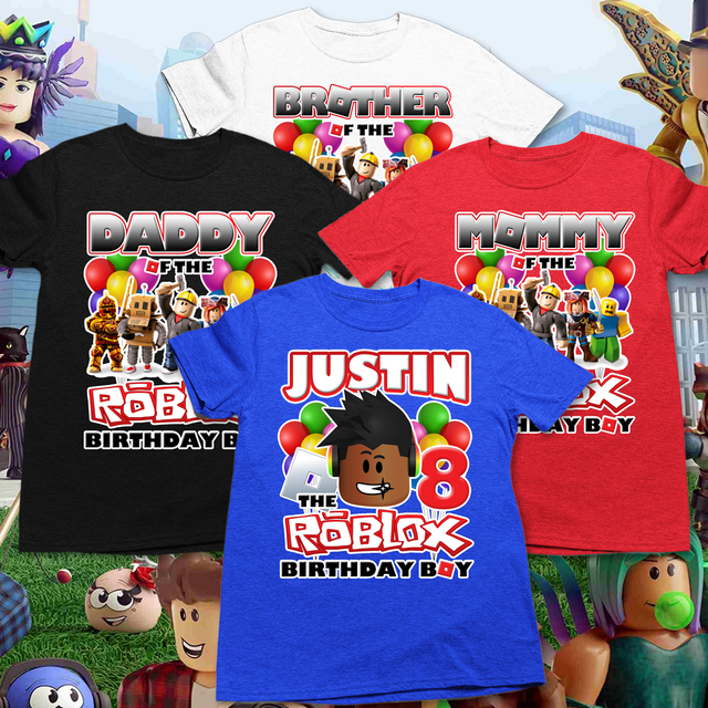 Roblox Birthday Boy African American Family Party Shirts, roblox birthday  shirt