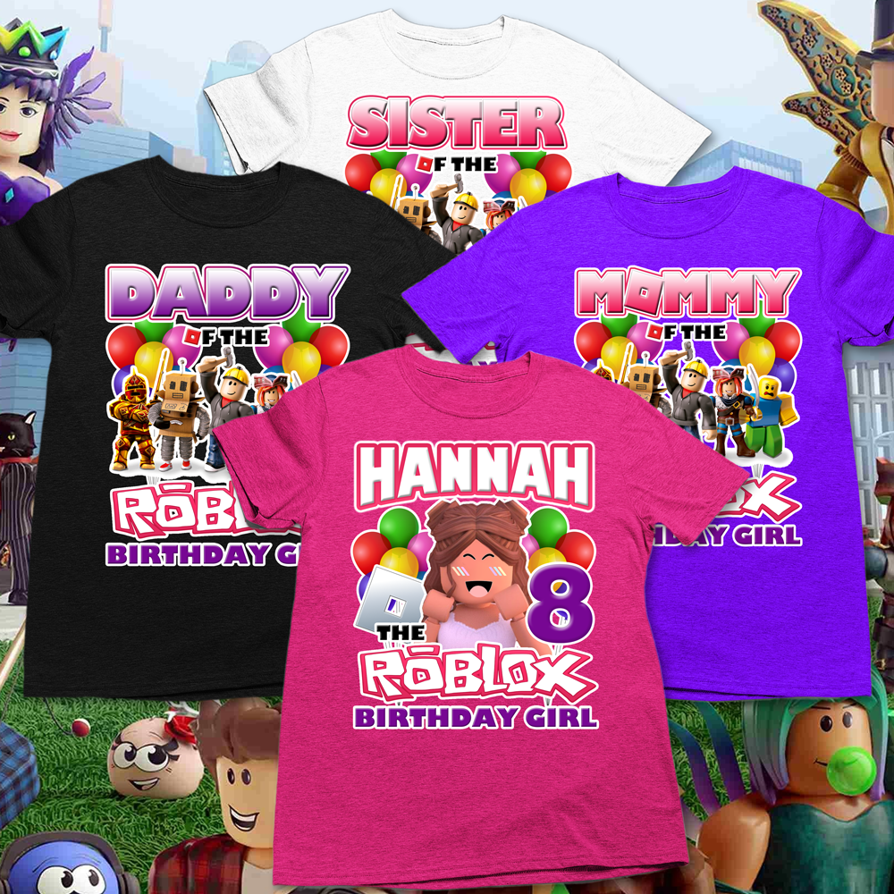 Roblox Birthday Girl Family Party Shirts