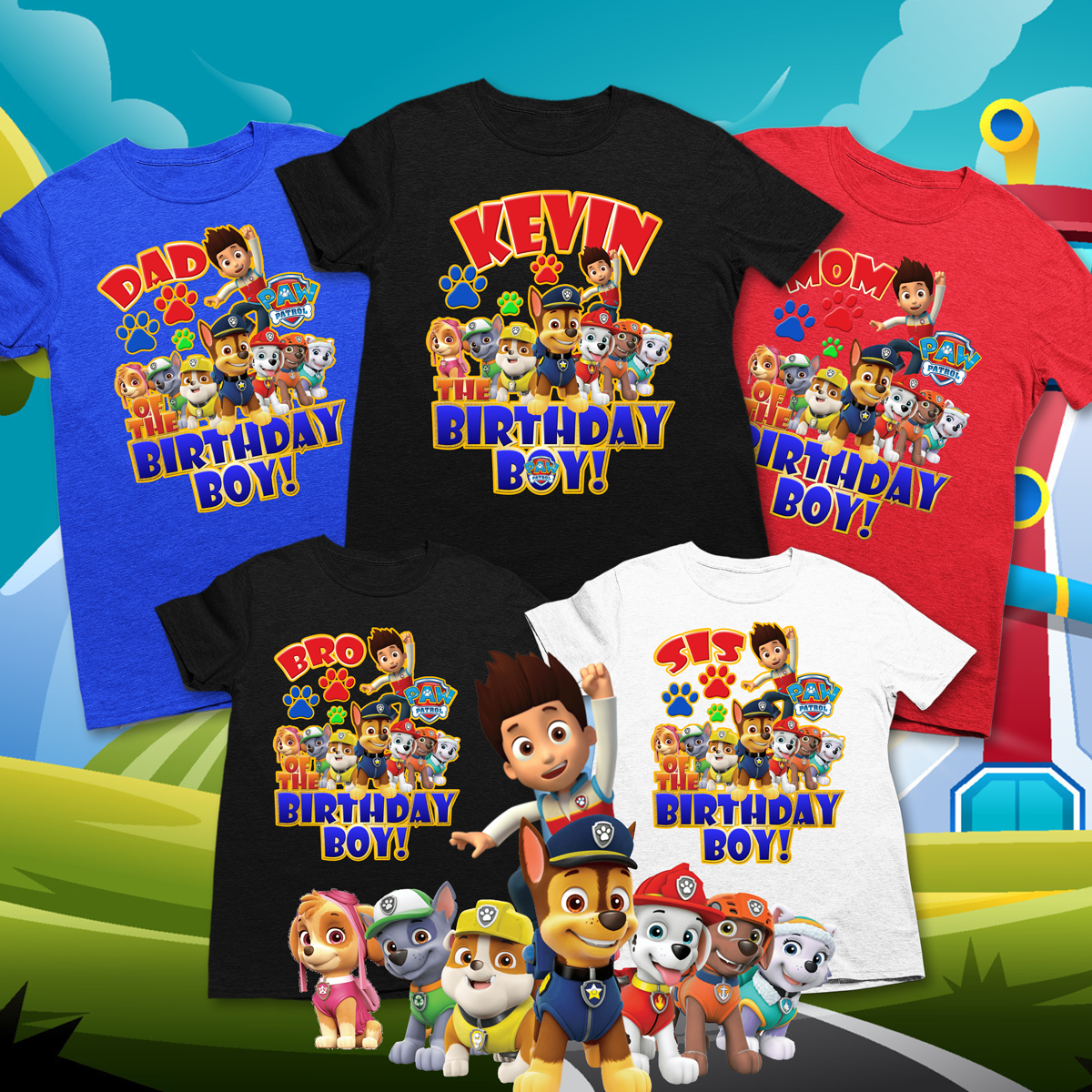 Paw patrol deals t shirt design