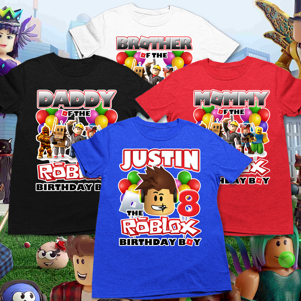 Roblox Birthday Boy Family Party Shirts roblox birthday shirt