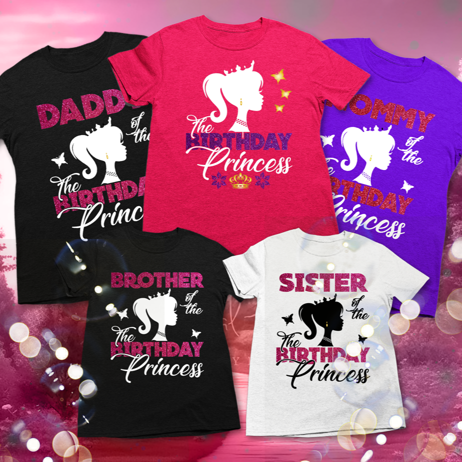 The Birthday Princess shirt Birthday Party Shirts, birthday shirts for family - Wilson Design Group