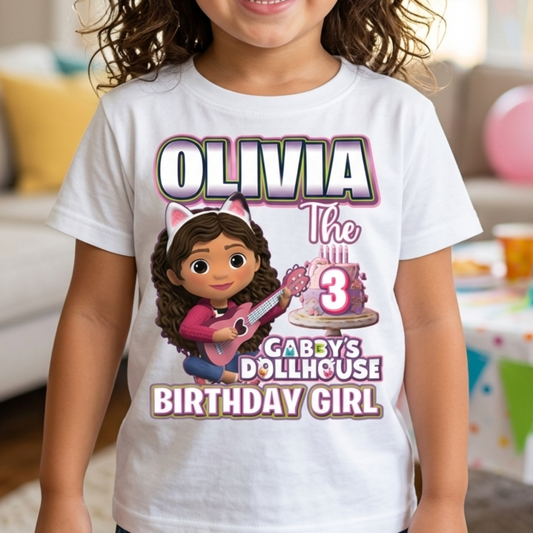 Custom Gabby’s Dollhouse Birthday Shirt, Personalized Dollhouse Birthday Girl Tee, Matching Family Birthday Crew Shirts, A-meow-zing Party Tees