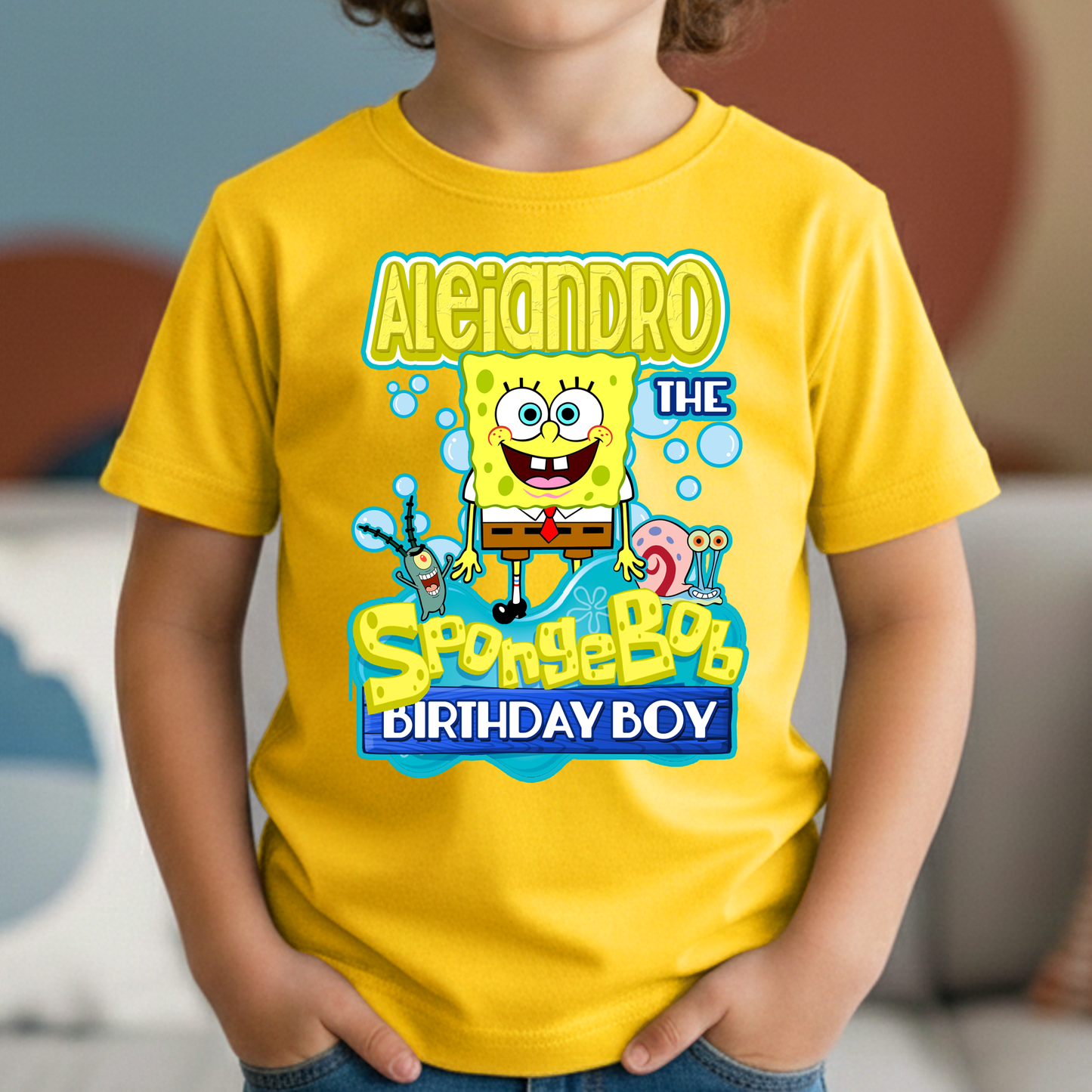 SpongeBob Birthday Boy Family Party Shirts, SpongeBob birthday shirt