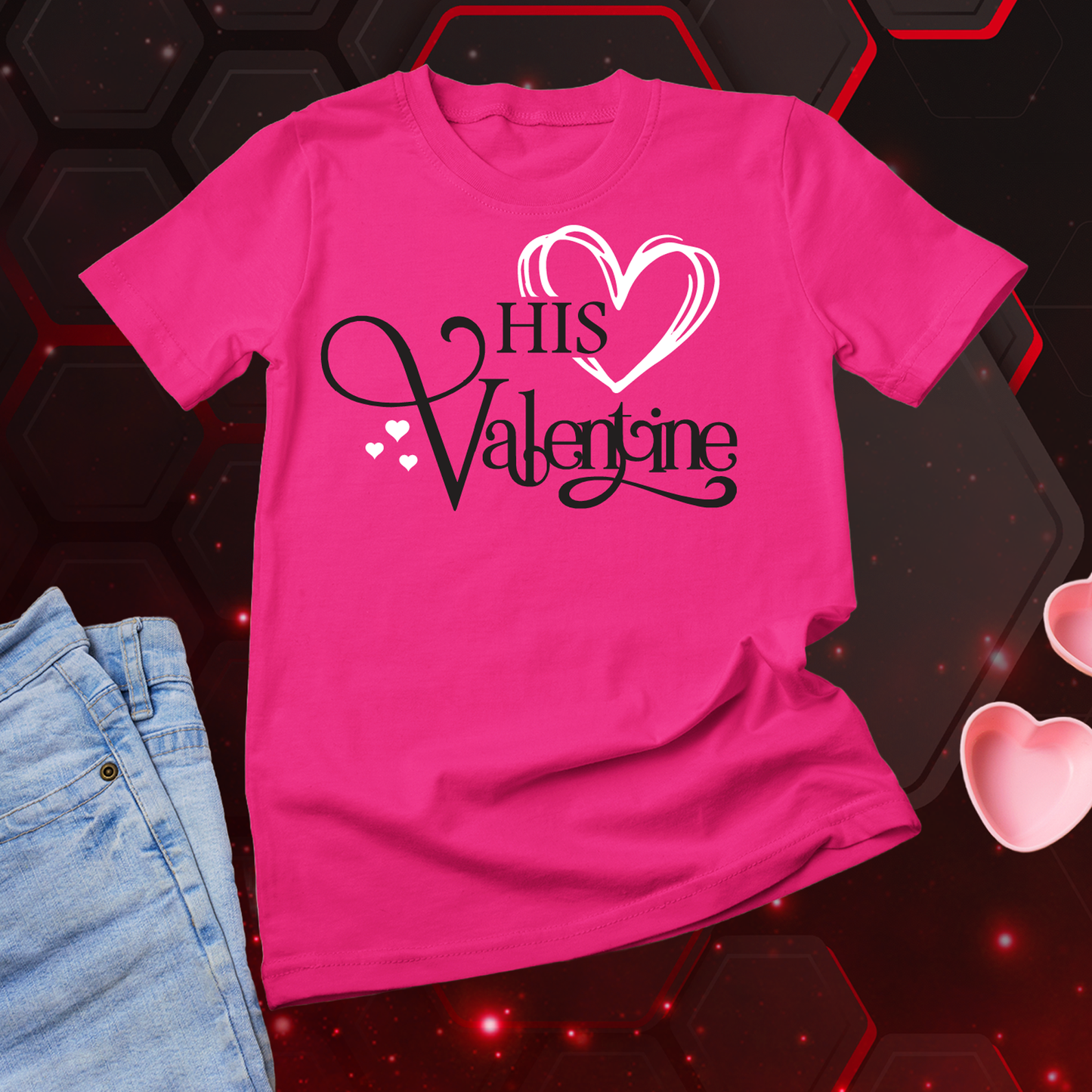 His Valentine - Her Valentine couples valentines day shirts, matching Valentine's Day Shirts - Wilson Design Group
