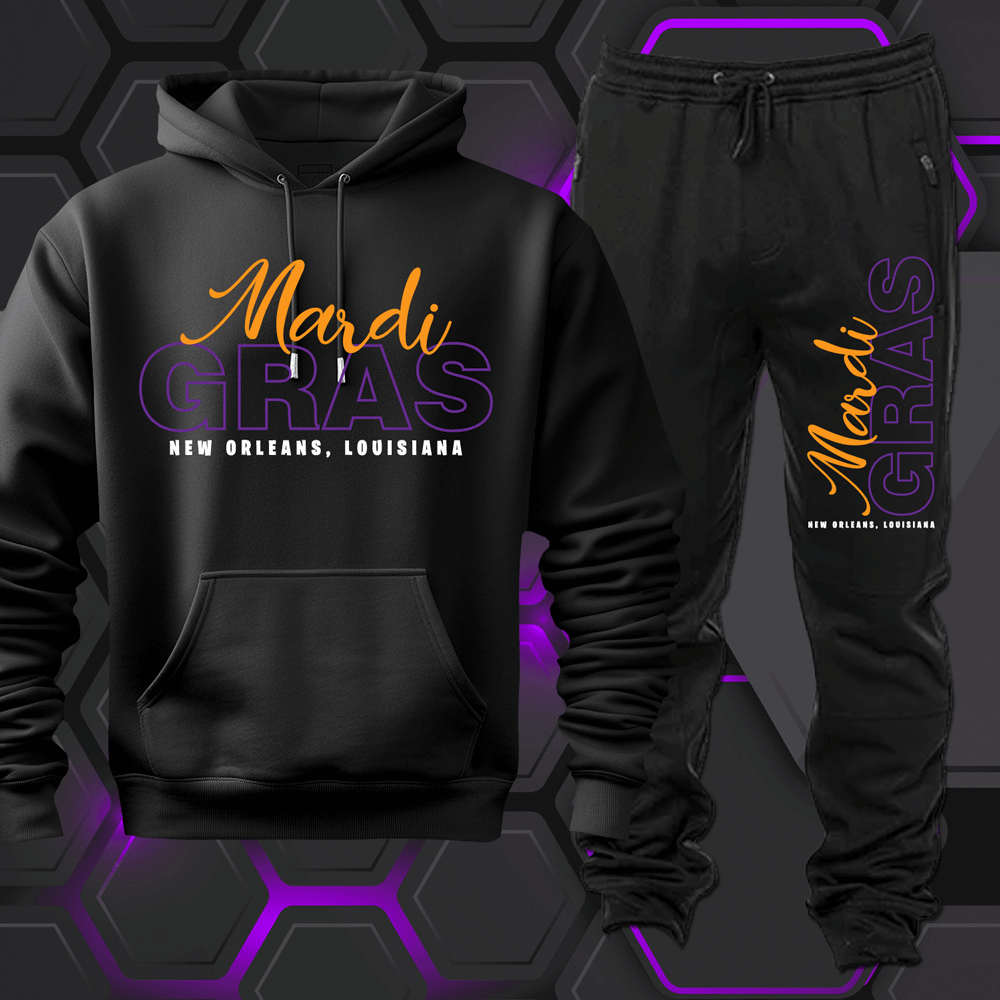 New Orleans Mardi Gras Outfit, New Orleans Hoodie and Sweatpants