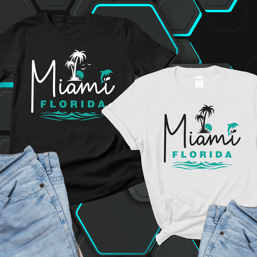 Miami Florida shirt with Palm Trees, Miami Florida T-Shirt - Wilson Design Group