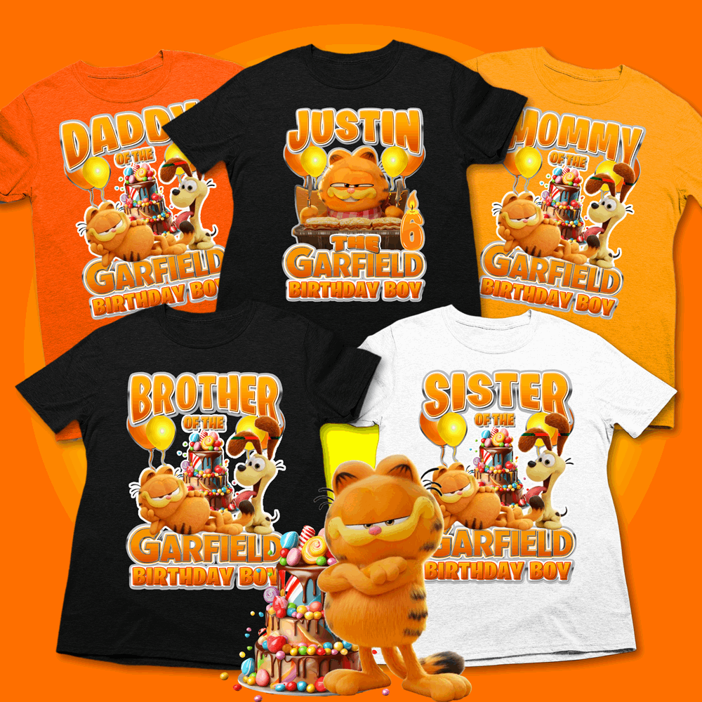Garfield Birthday Boy Family Matching Shirts - Wilson Design Group