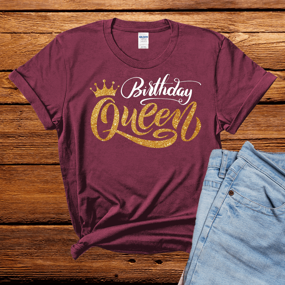 The Birthday Queen with crown t Shirt (choose your color), Birthday Tshirt, Birthday Gifts, Birthday Women T-Shirt, Birthday Party Shirt - Wilson Design Group