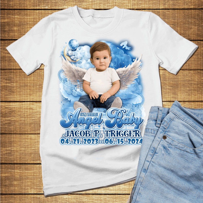 Custom Angel Baby blue lullaby children memorial T Shirts and hoodies funeral t shirts memorial day t shirt RIP Shirts Memorial Gift