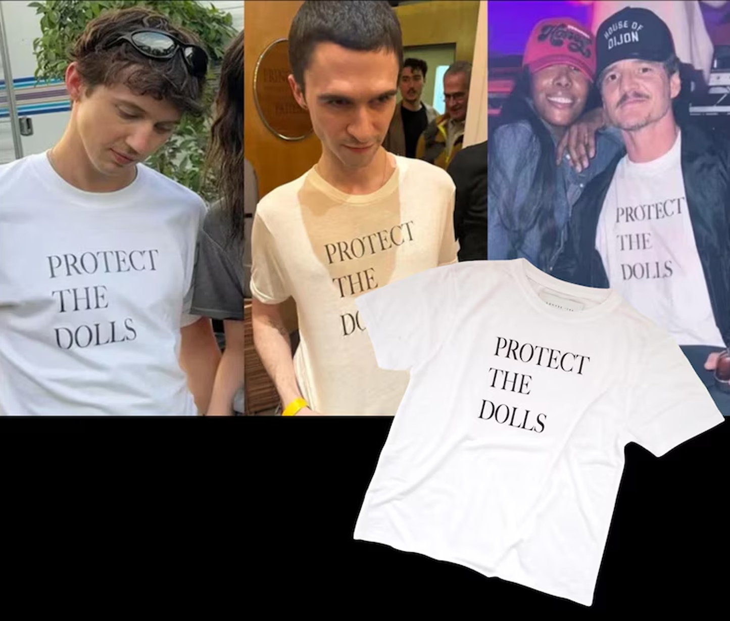 Protect The Dolls Trans rights Tee Shirt with glitter writing, All Gender Equality Top, Trans Rights Activist, Pedro Pascal, Troye Sivan, Pride Month Gift - Wilson Design Group