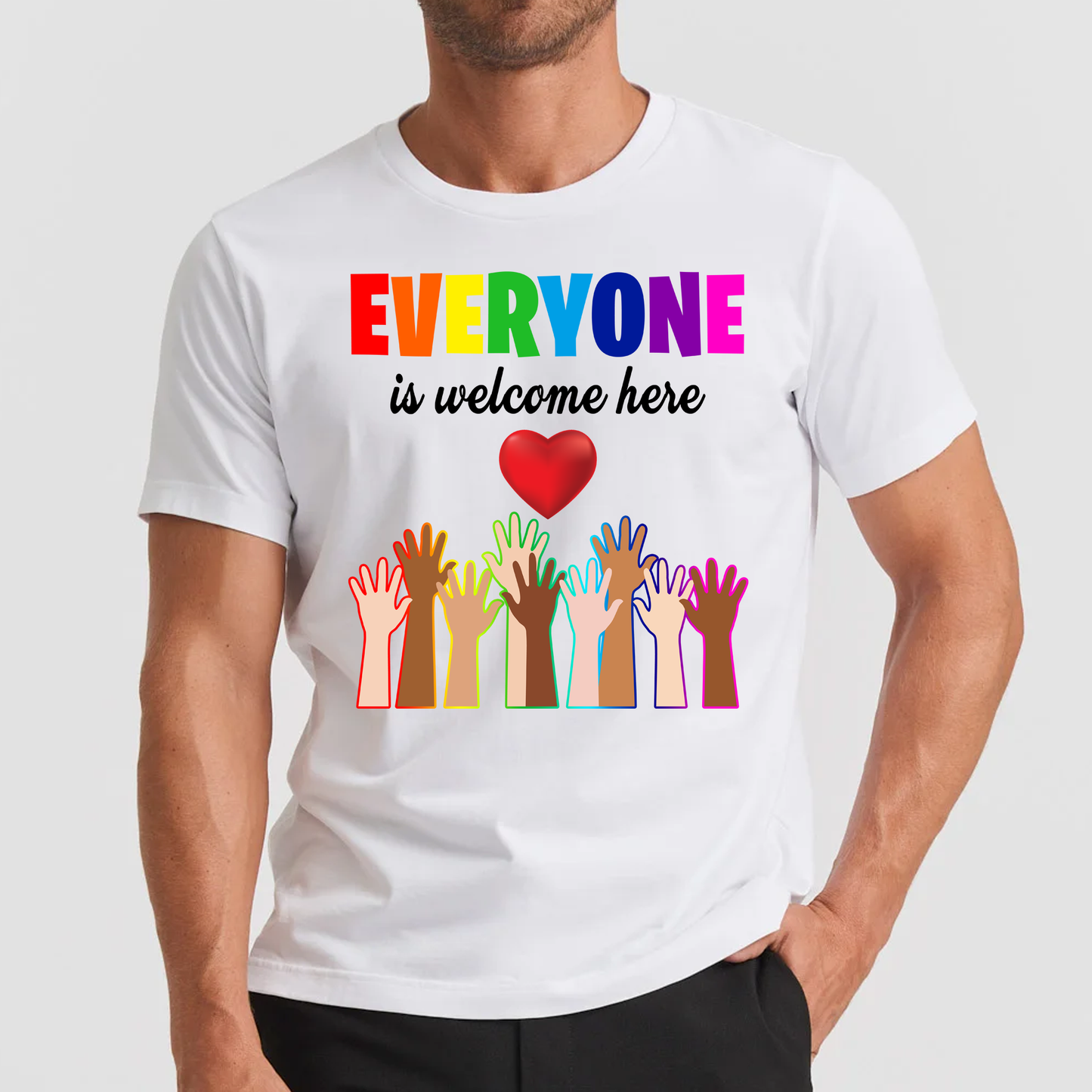 Everyone is welcome here Shirt, Sweatshirt, and Hoodie - Wilson Design Group