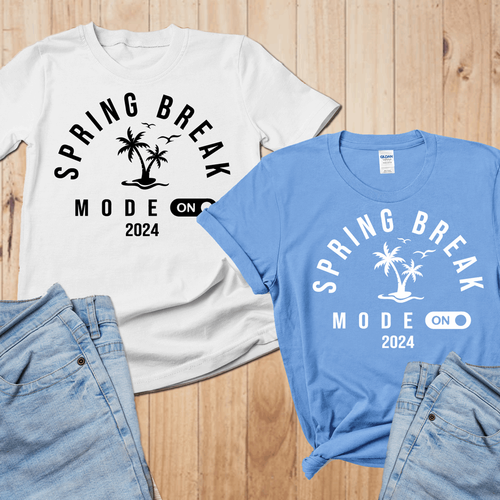 Spring Break mode on matching shirts for spring break, 2024 spring break shirts, funny spring break shirt - Wilson Design Group
