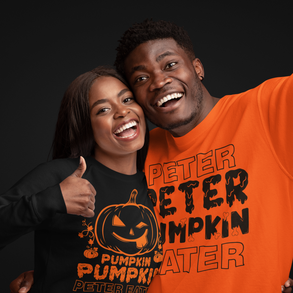 Peter Peter Pumpkin eater halloween couple sweatshirts / hoodie - Wilson Design Group