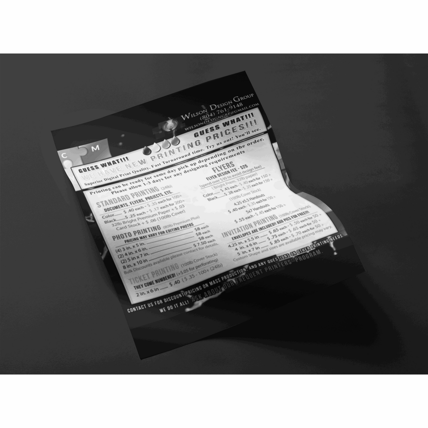 8.5 x 11 Black and White Print - Wilson Design Group