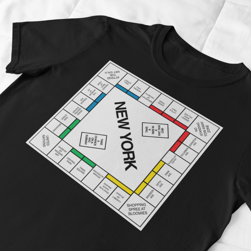 New York Monopoly Sweatshirt | And Just Like That... Carrie Crewneck Sweatshirt / new york monopoly T-Shirt - Wilson Design Group