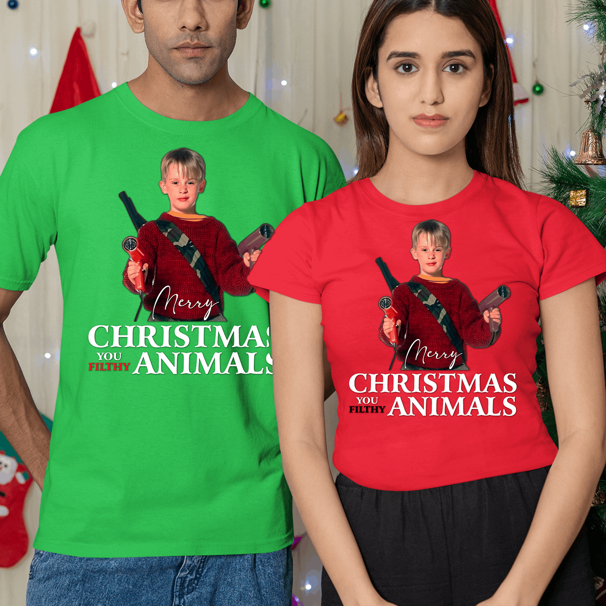Home Alone Christmas Shirt, Merry Christmas you filthy animal, family matching Christmas shirt - Wilson Design Group