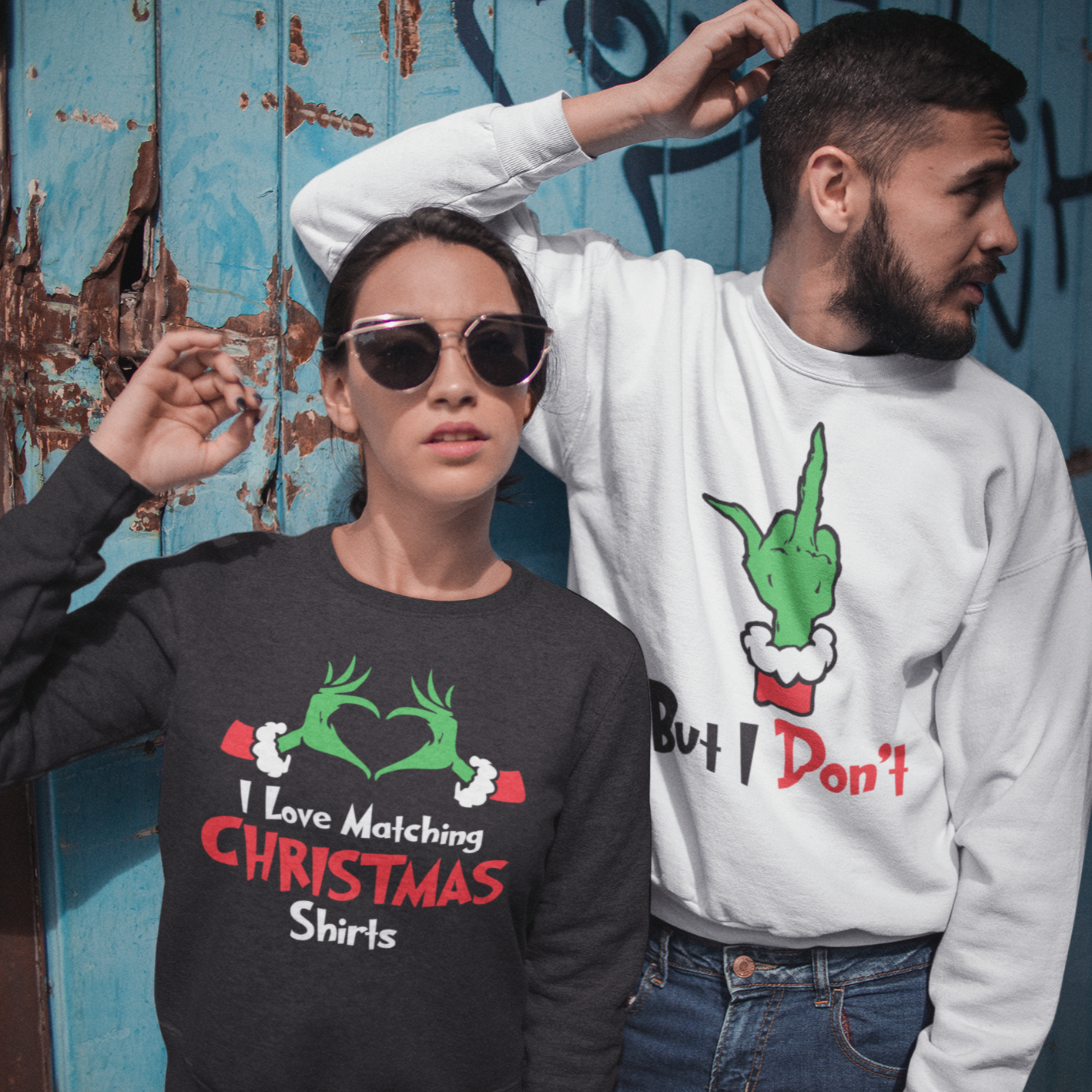 I Love Matching Christmas Shirts, But I don't Shirt, Couples Shirts, Christmas Shirt, Couples Shirts, Christmas Matching Couple, Grinch - Wilson Design Group