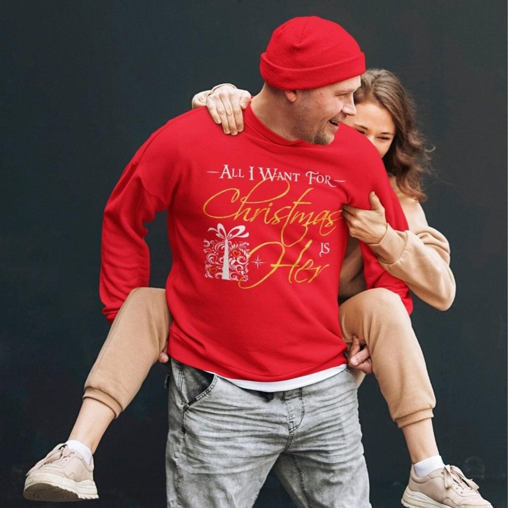 All I Want for Christmas, his and hers shirts - Wilson Design Group