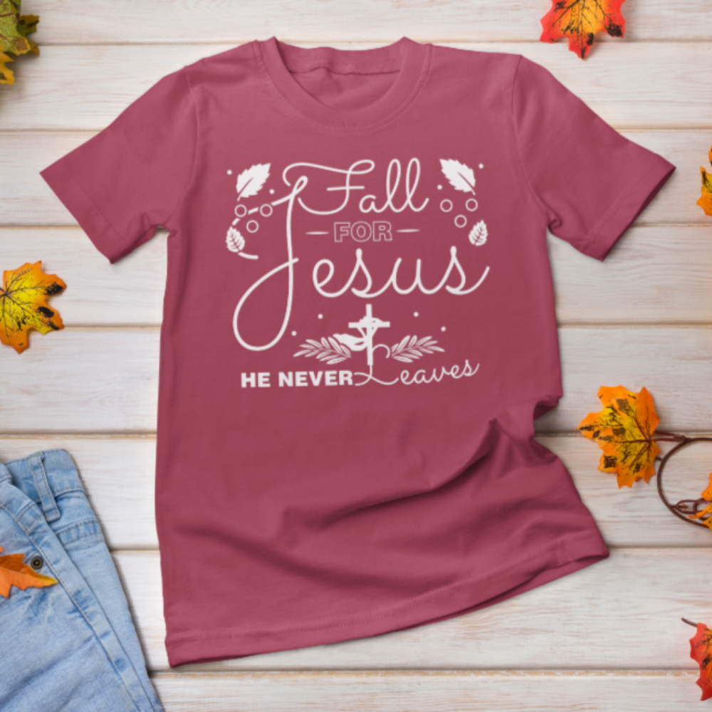 Fall for Jesus shirt / Fall Autumn Christian tshirt Bella Canvas Softstyle T-Shirt - Wilson Design Group
