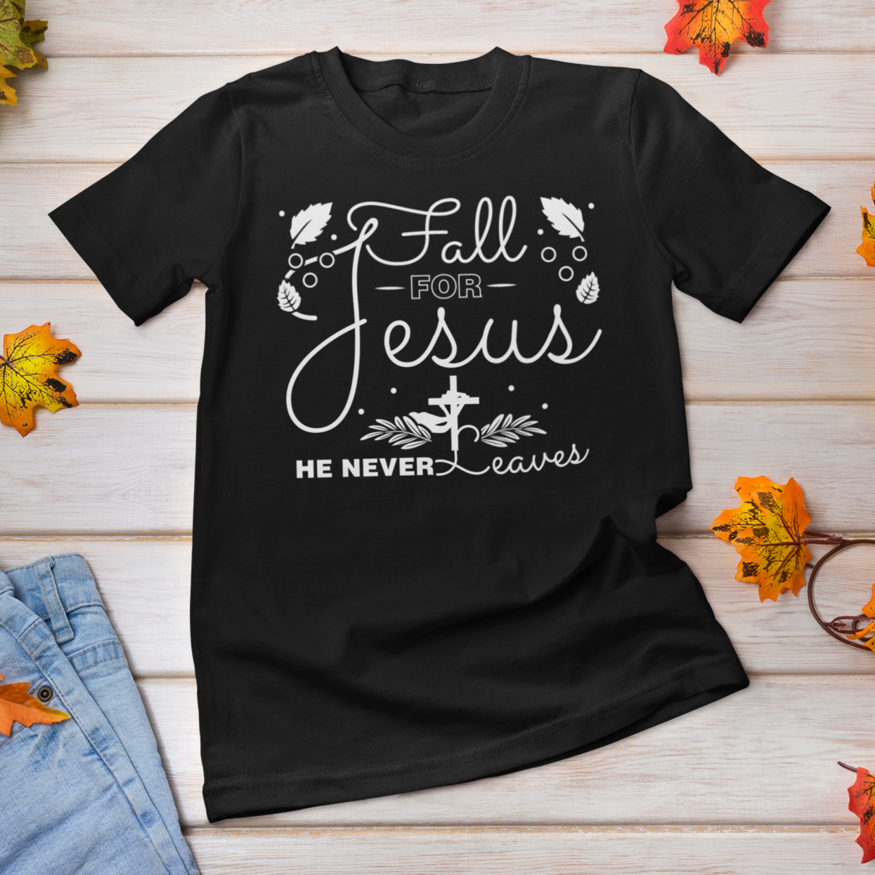 Fall for Jesus shirt / Fall Autumn Christian tshirt Bella Canvas Softstyle T-Shirt - Wilson Design Group