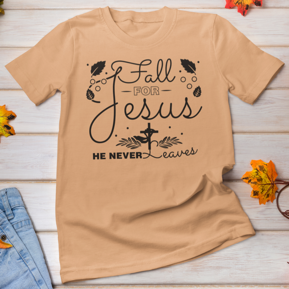 Fall for Jesus shirt / Fall Autumn Christian tshirt Bella Canvas Softstyle T-Shirt - Wilson Design Group