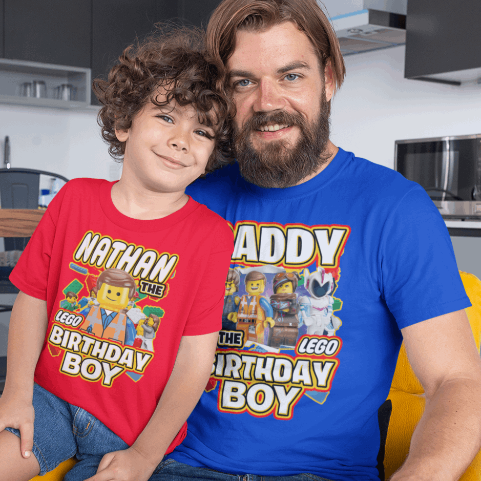 Personalized Lego Birthday Boy Shirt or Birthday Girl Shirt, Lego birthday shirts for family - Wilson Design Group