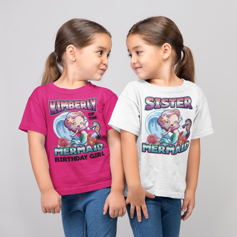 Mermaid birthday shirt Birthday Party Shirts, birthday shirts for family - Wilson Design Group