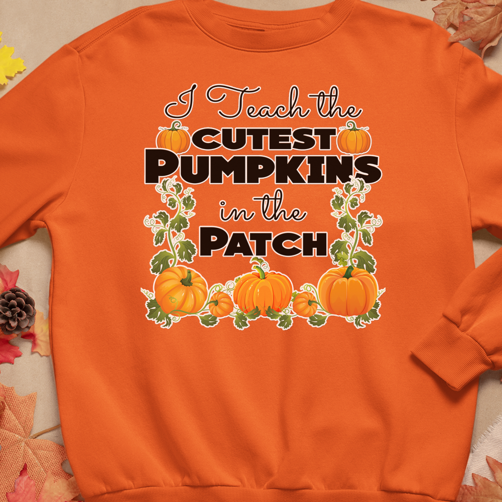 I teach the cutest pumpkins in the patch sweatshirt, teacher halloween sweatshirt - Wilson Design Group