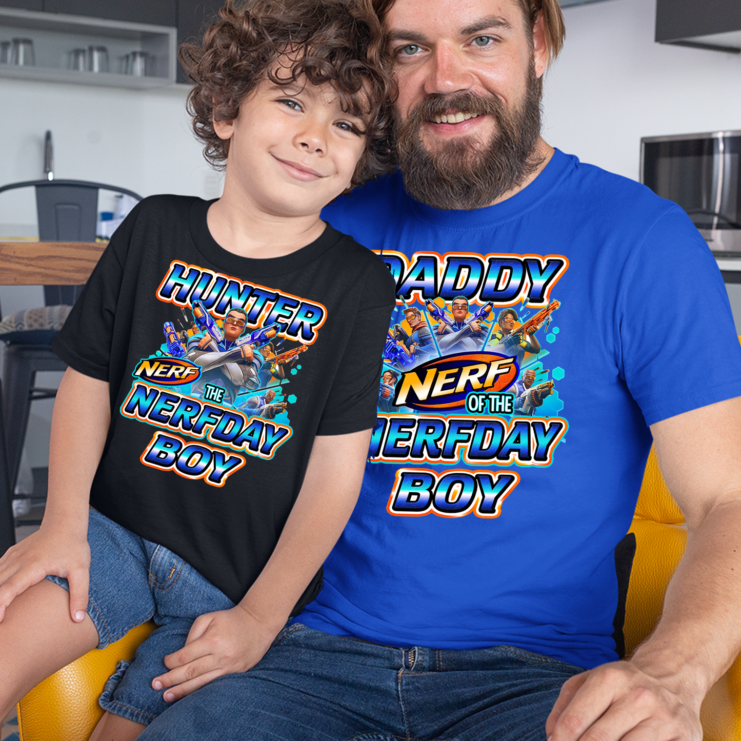 Personalized Nerf Birthday Boy Shirt, Nerfday birthday shirts for family - Wilson Design Group