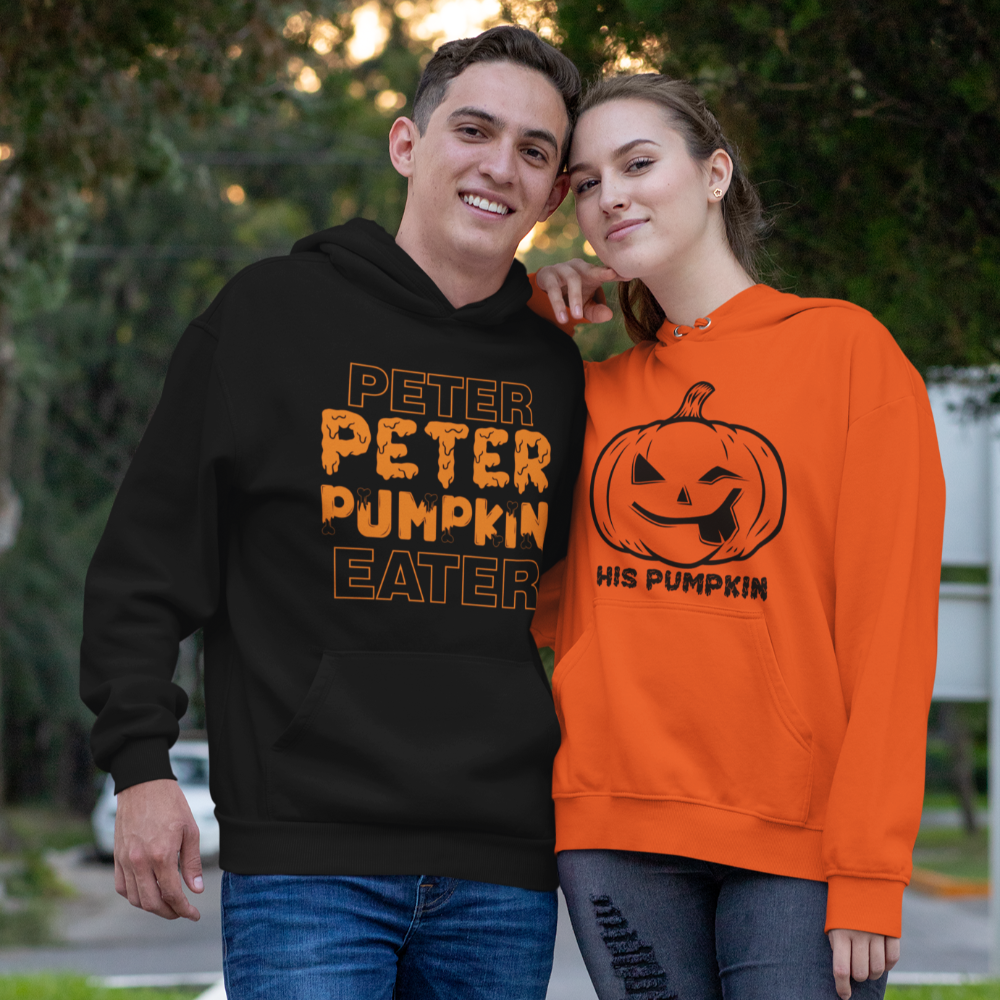 Peter Peter Pumpkin eater halloween couple sweatshirts / hoodie - Wilson Design Group