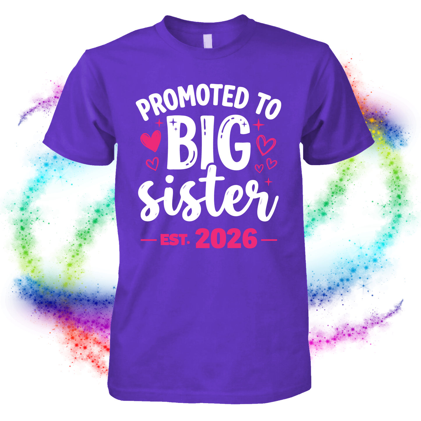 Promoted to Big Sister Shirt Est 2026 2027 | New Big Sister T-Shirt | Pregnancy Announcement Gift for Girls