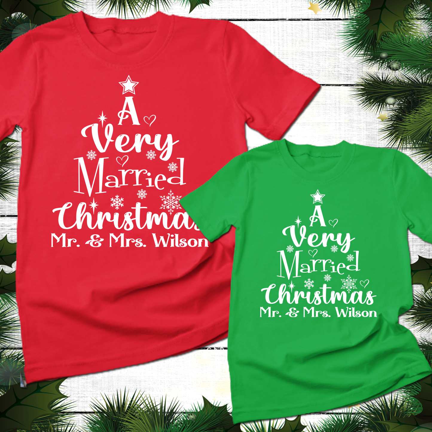 Personalized A Very Married Christmas Couples Shirts, Christmas Shirt, Couples Shirts, Christmas Matching Couple, Grinch - Wilson Design Group