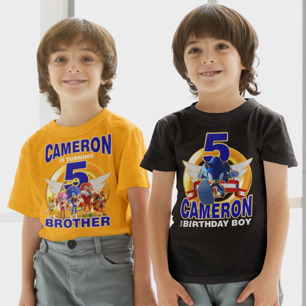 Sonic The Hedgehog Birthday Boy and Matching Family Party Shirts - Wilson Design Group