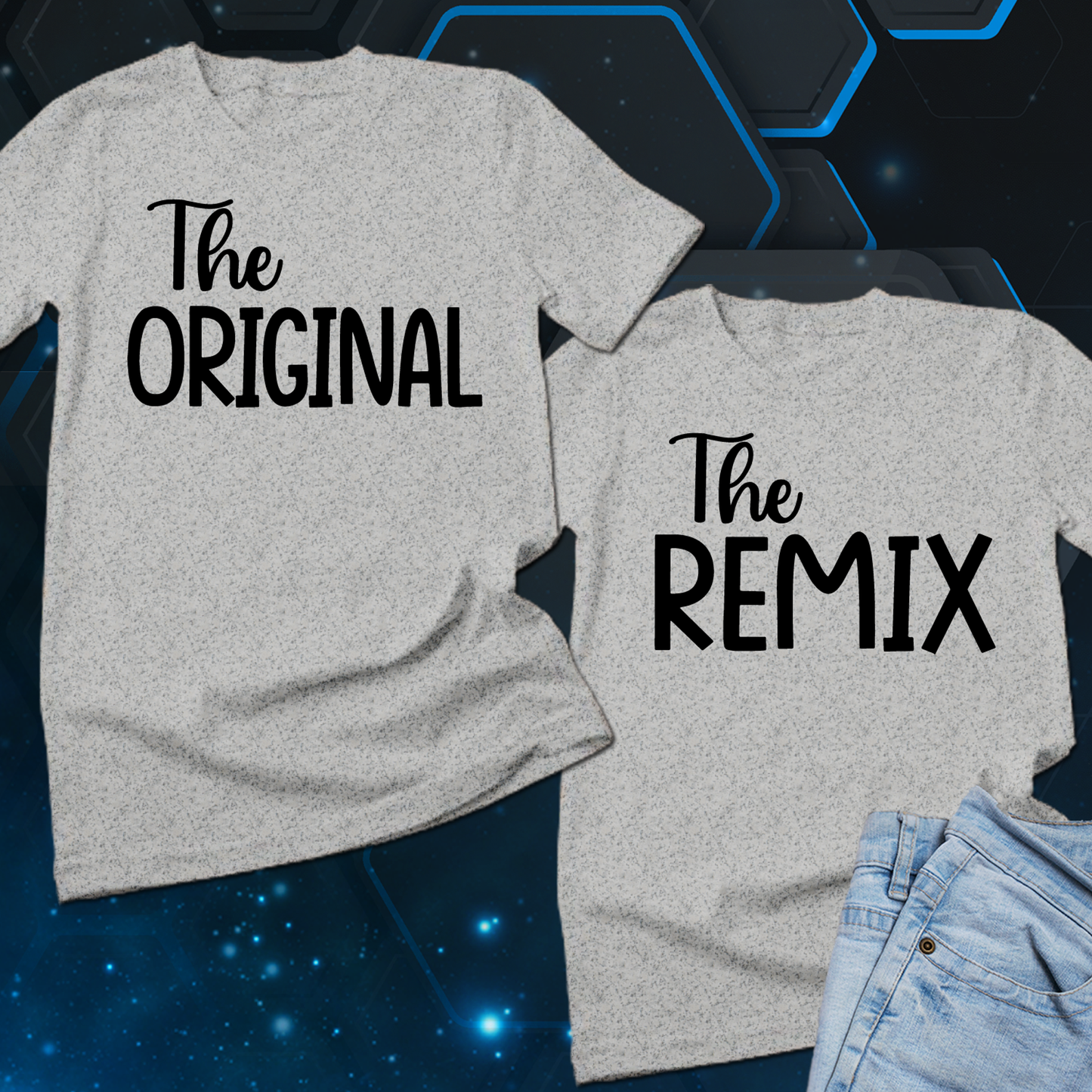 Matching Original Remix Shirts | father son matching shirts | Father Son Shirts | T shirt Set for New Dad