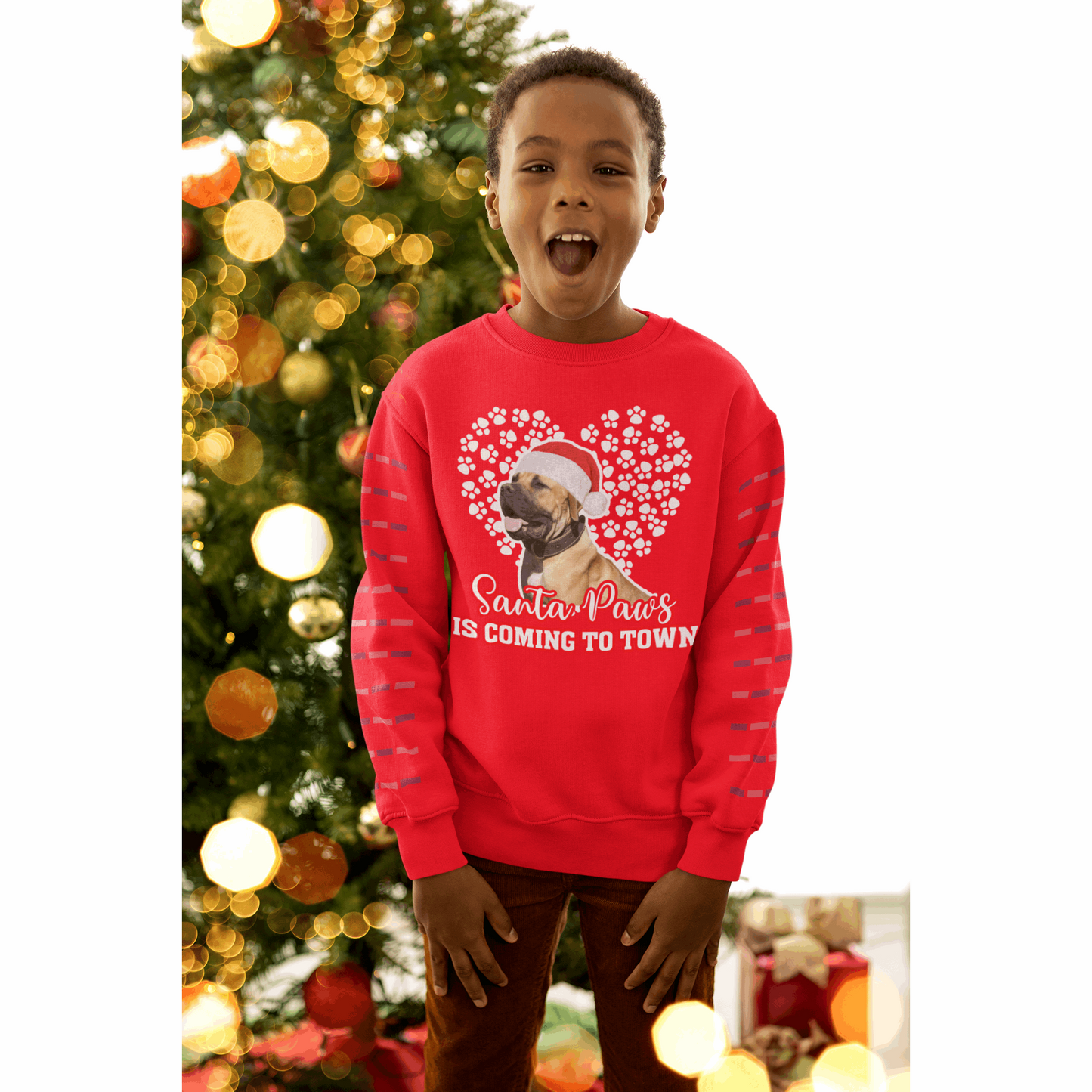 Bullmastiff Santa Paws is coming to Town T-Shirt or Sweatshirt - Wilson Design Group