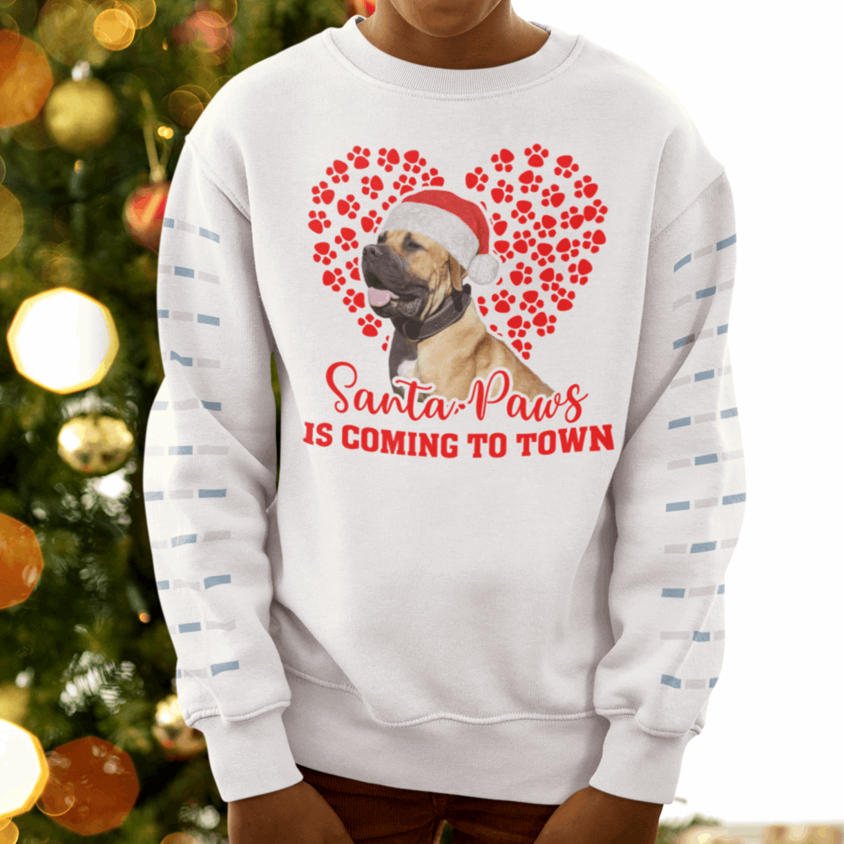 Bullmastiff Santa Paws is coming to Town T-Shirt or Sweatshirt - Wilson Design Group