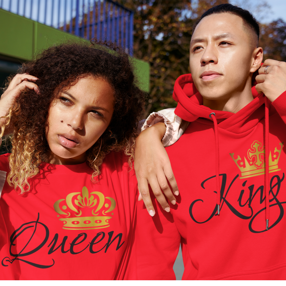 King and Queen couple sweatshirts, couple sweat shirts, matching couple shirts - Wilson Design Group