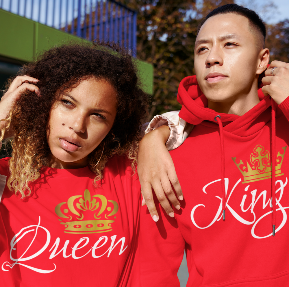 King and Queen couple sweatshirts, couple sweat shirts, matching couple shirts - Wilson Design Group