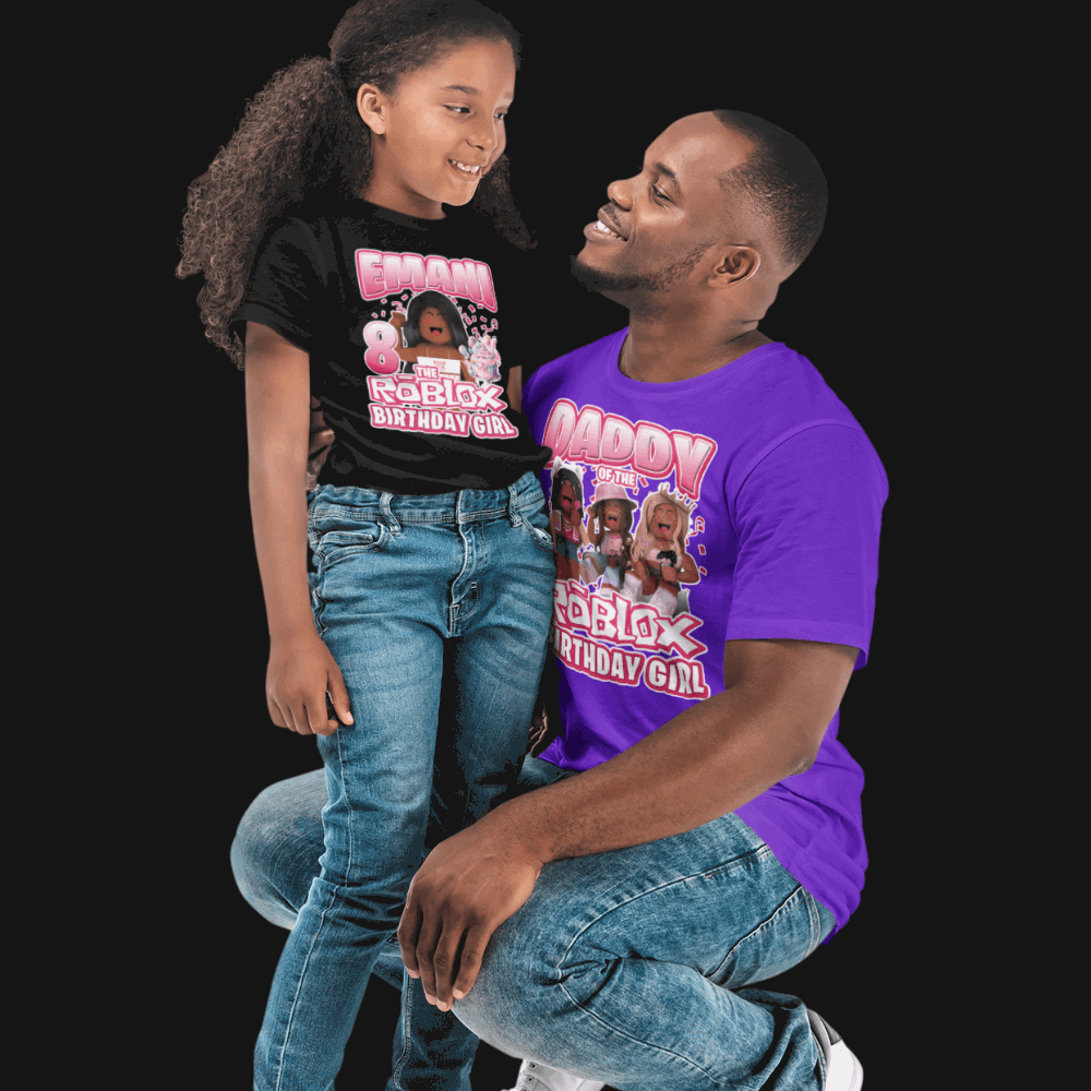 African American Roblox Birthday Girl Family Party Shirts, roblox birthday girl shirt - Wilson Design Group