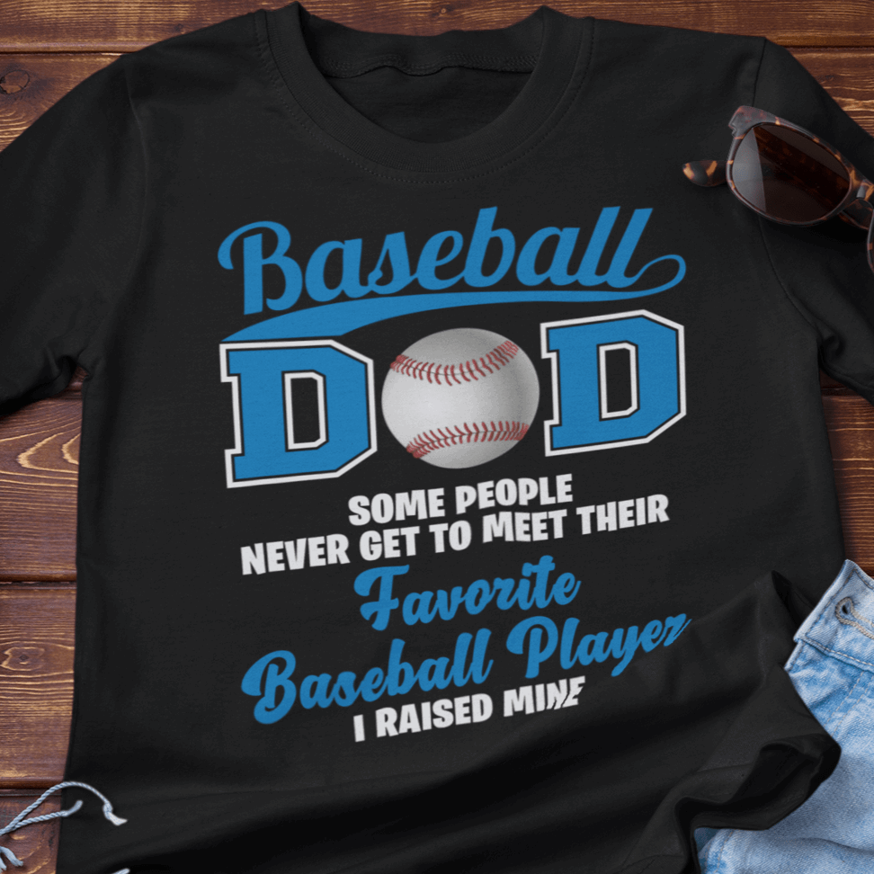 Baseball Dad Shirt ADD YOUR NUMBER Black T-Shirt - Wilson Design Group