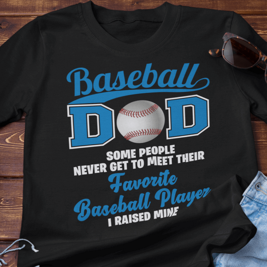 Baseball Dad Shirt ADD YOUR NUMBER Black T-Shirt - Wilson Design Group